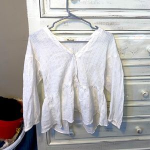 MADEWELL white blouse with rose gold detail